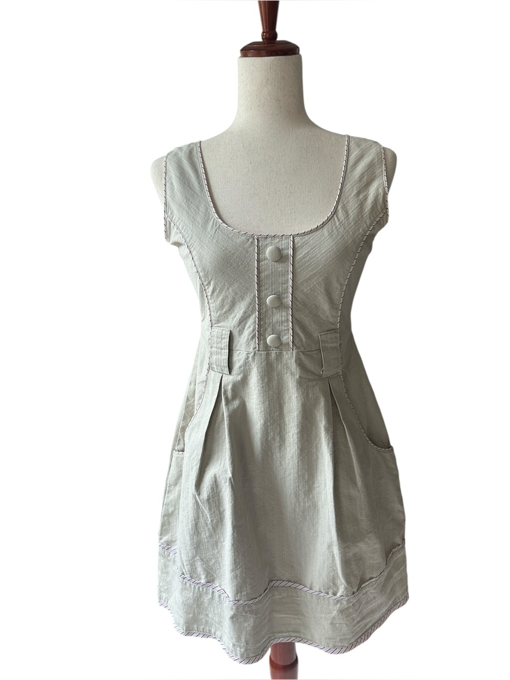 Anthropologie Brand Y2K Beaubois utility button-front mini dress